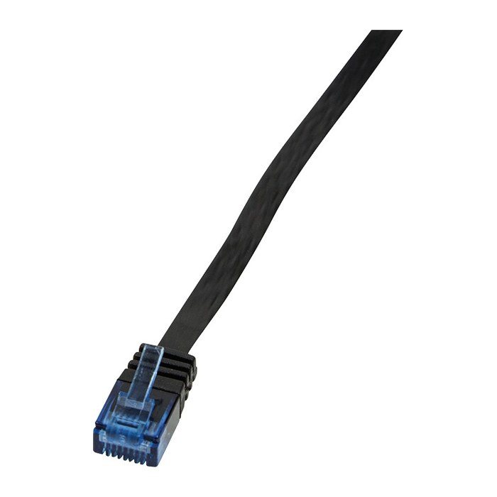 Logilink Flachpatchkabel RJ45 U/UTP Cat6 0.25m schwarz