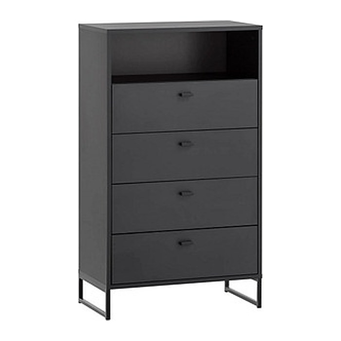 MÖBELPARTNER Kommode Janne, 153068 schwarz 60,2 x 33,0 x 103,9 cm, 1 St.