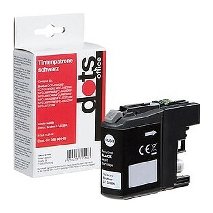 dots schwarz Druckerpatrone kompatibel zu brother LC-223BK