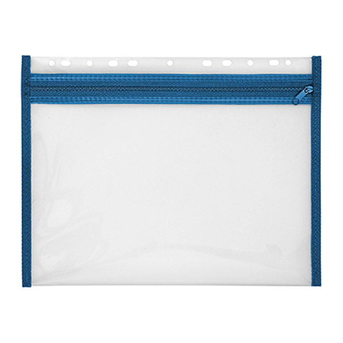 VELOFLEX Reißverschlussbeutel VELOBAG® DIN A4 transparent/blau 0,3 mm, 1 St.