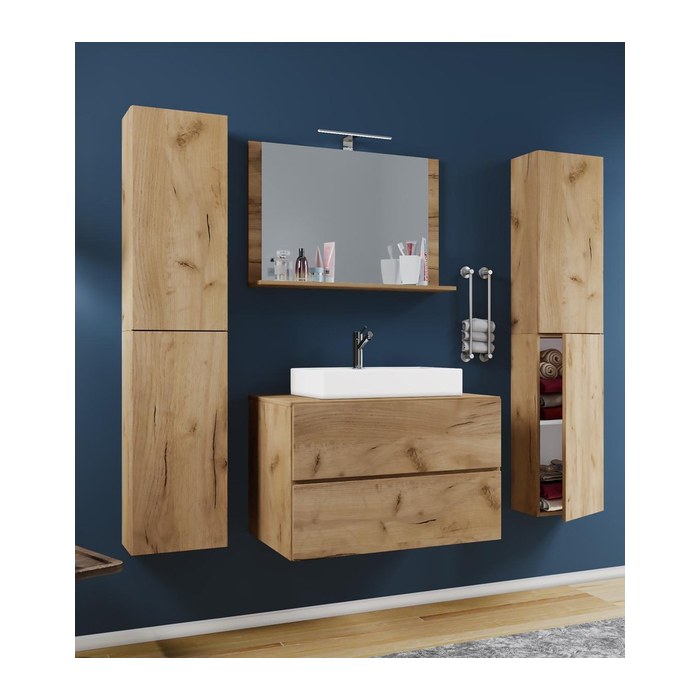 VCM my bath Badmöbel-Set 5-teilig Lendas XL 915212 honig-eiche 127,0 x 52,0 x 150,0 cm