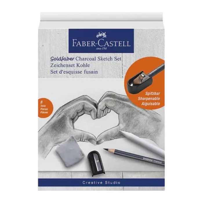 FABER-CASTELL Goldfaber Zeichenkohle blau, 1 Set