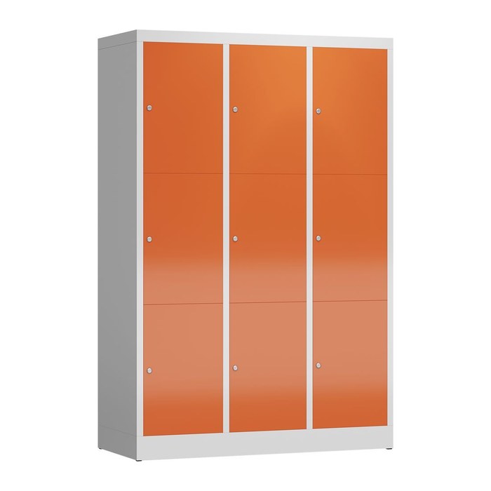 ClassiX Schließfachschrank feuerrot, lichtgrau X-523334, 9 Schließfächer 118,5 x 50,0 x 180,0 cm