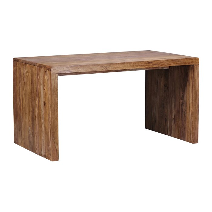 WOHNLING Schreibtisch braun rechteckig, Wangen-Gestell braun 140,0 x 80,0 cm