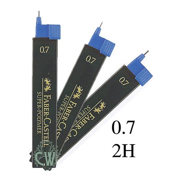FABER-CASTELL SUPER-POLYMER Feinminen-Bleistiftminen schwarz 2H 0,7 mm, 12 St.