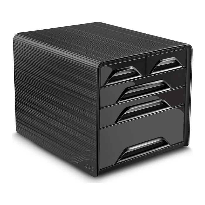 cep Schubladenbox Smoove  schwarz 1072130011, DIN A4 mit 5 Schubladen, 1 St.