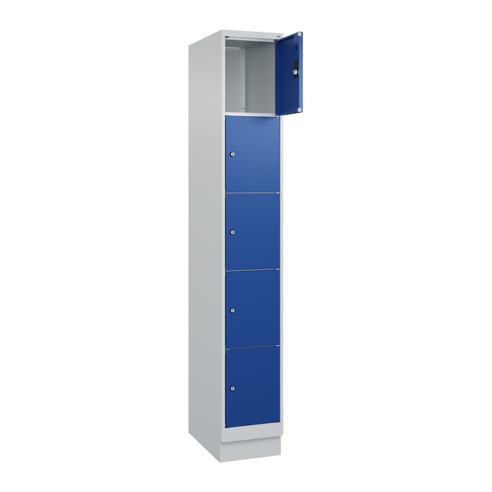 CP Schließfachschrank Classic PLUS enzianblau, lichtgrau 080020-105 S10003, 5 Schließfächer 30,0 x 50,0 x 195,0 cm