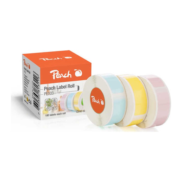 Peach Ersatzrollen für Label Printer PE-110 3 Rollen B/C/Y