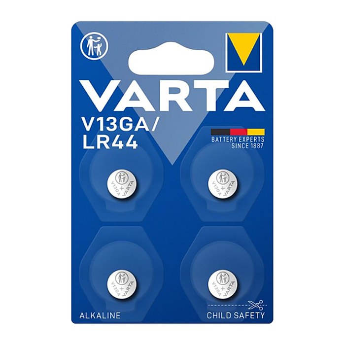 VARTA Knopfzellen V13GA/LR44 Alkali-Mangan 1,5 V, 4 St.