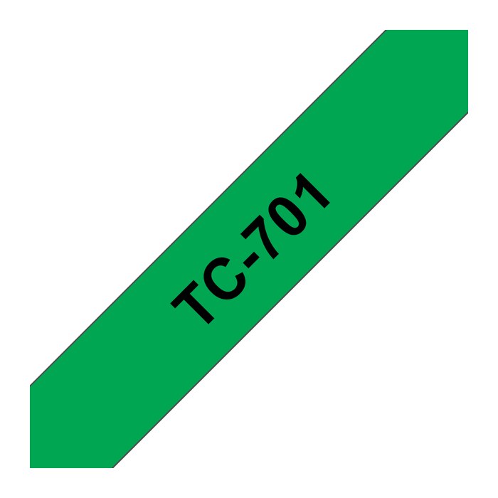 brother Schriftband TC-701 TC701, 12 mm, schwarz auf grün, 1 St.