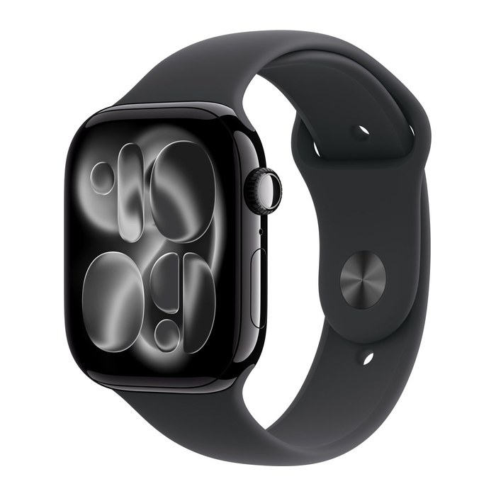Apple Watch Series 11 46 mm Aluminium (GPS) Sportarmband M/L schwarz, diamantschwarz