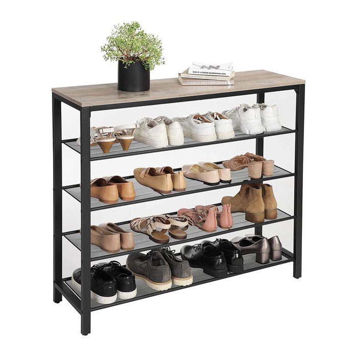 VASAGLE Schuhregal greige, schwarz 100,0 x 30,0 x 92,5 cm, 1 St.