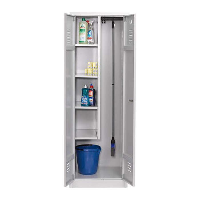 Gürkan Putzmittelschrank 104431 lichtgrau 4 Fachböden 60,0 x 50,0 x 180,0 cm, aufgebaut, 1 St.