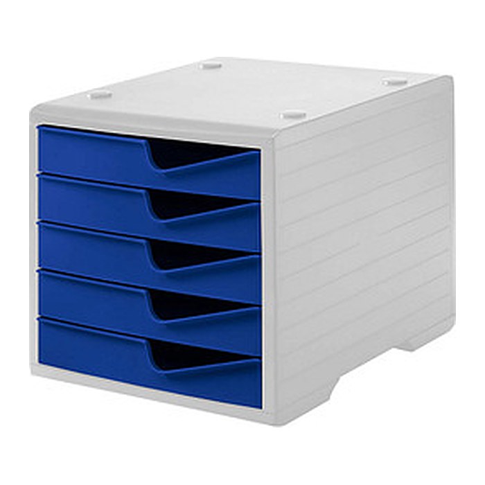 styro Schubladenbox styroswingbox  blau 275-8430.351, DIN A4 mit 5 Schubladen, 1 St.