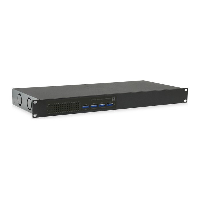 LevelOne PoE+Switch 32xFE PoE/2xGE 380W 19" unmanaged Metall