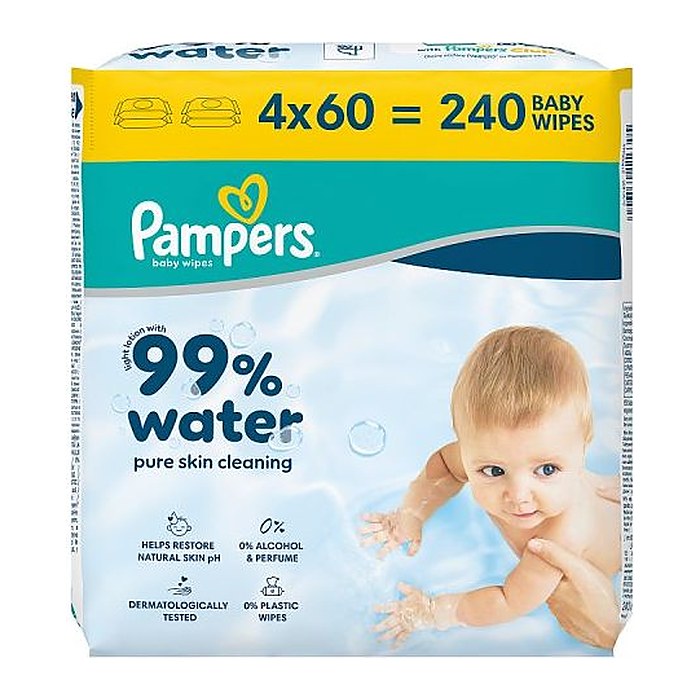 Pampers® Feuchttücher Baby Wipes 1-lagig weiß, 240 St.