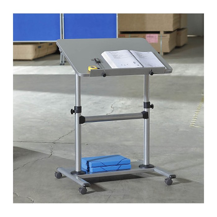 rocada höhenverstellbarer Schreibtisch alugrau rechteckig, T-Fuß-Gestell alu 80,0 x 60,0 cm