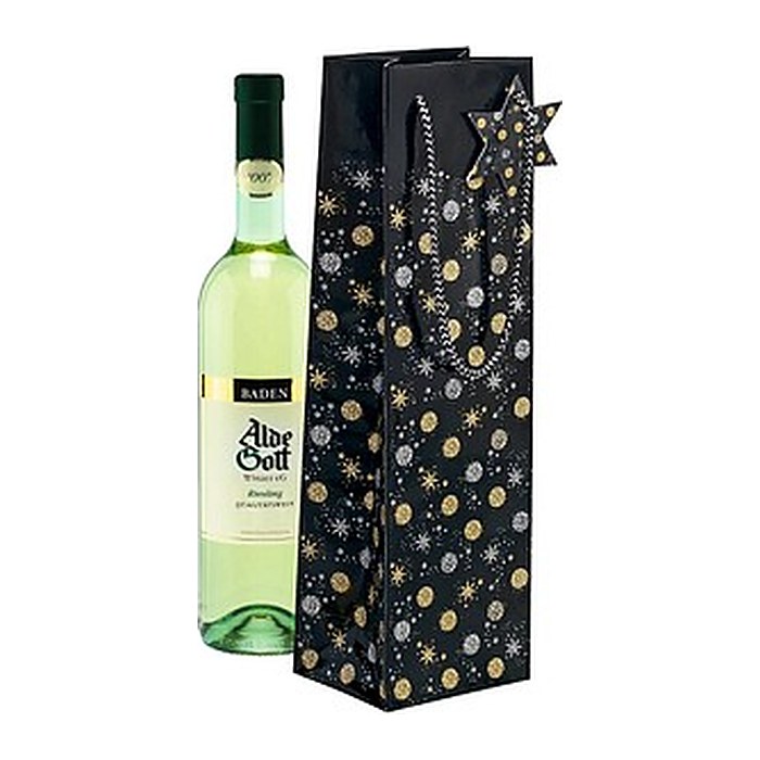 SIGEL Geschenktüten für Flaschen Stardust Motiv 10,0 x 35,0 cm, 5 St.
