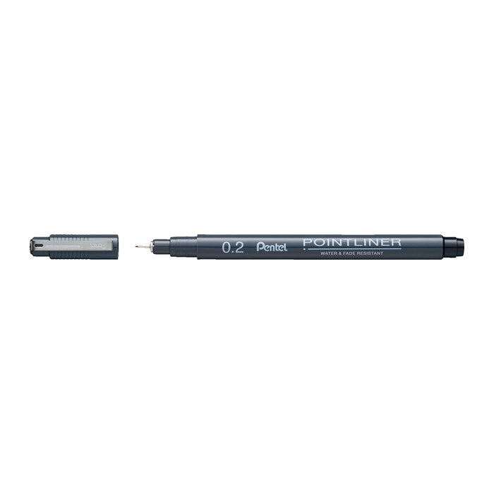 Pentel Pointliner Fineliner schwarz 0,2 mm, 1 St.