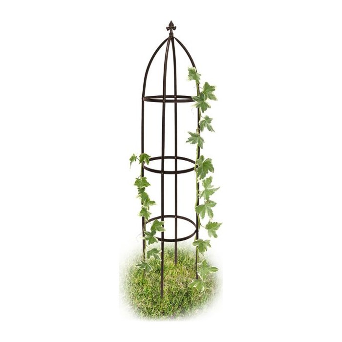 relaxdays Rankobelisk Metall, Ø 35,0 cm braun rund, 1 St.