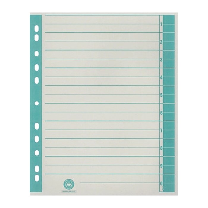 Wekre Trennblätter DIN A4 1-0 weiß/grün, 230 g/m², 100 Blatt