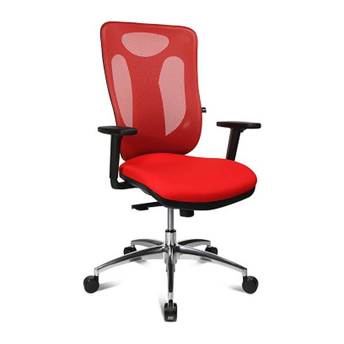 Topstar Bürostuhl Sitness Net Pro 100, NN39T T31 Stoff rot, Gestell alu