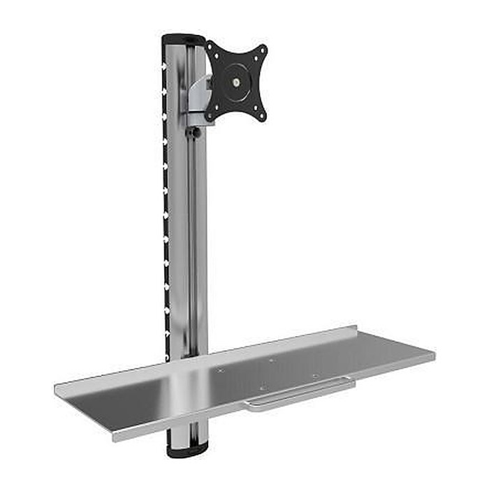 Techly Wandhalterung mit Tastaturablage, 15-27", silber