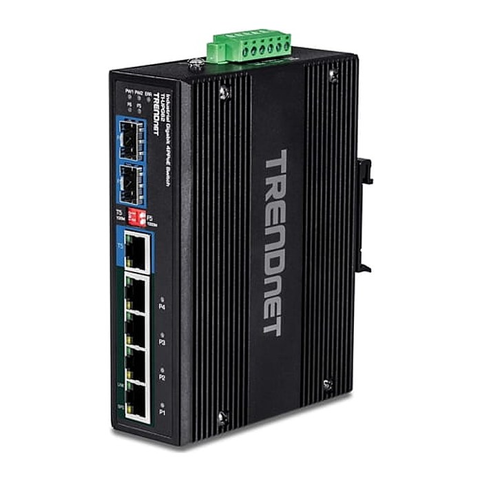 TRENDnet Industrial Switch 6-Port Gbit PoE++ DIN-Rail