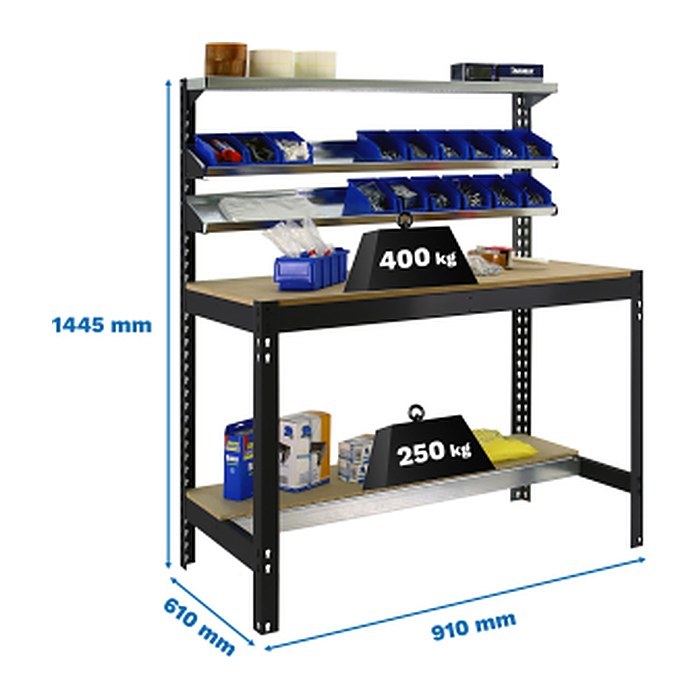 Simonrack Werkbank SIMONWORK BT1 anthrazit 91,0 x 76,0 x 144,5 cm