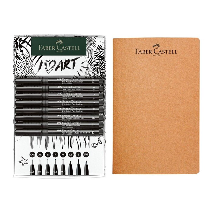 FABER-CASTELL Pitt Artist Pen Handlettering-Set schwarz, 1 Set