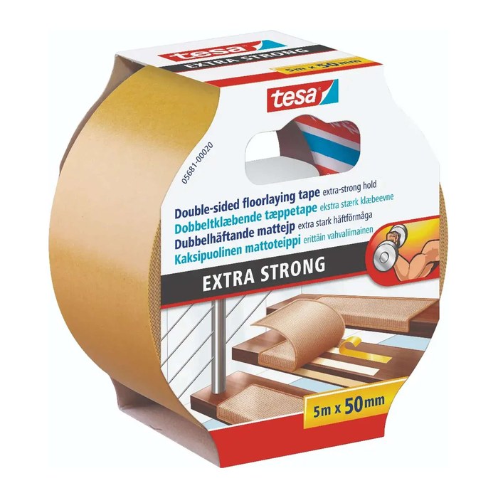 tesa EXTRA STRONG doppelseitiges Klebeband 50,0 mm x 5,0 m, 1 Rolle