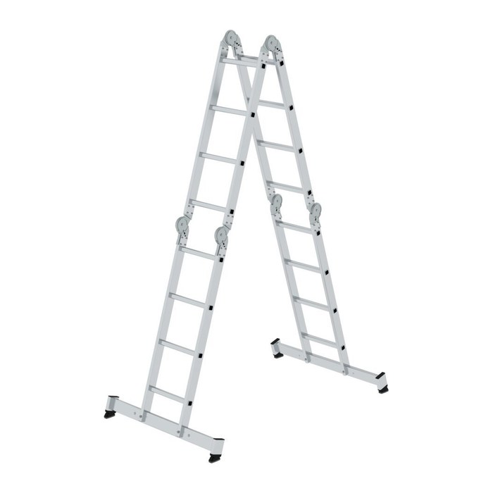 MUNK Gelenkleiter 11111 silber 4x 4 Sprossen, H: 475,0 cm