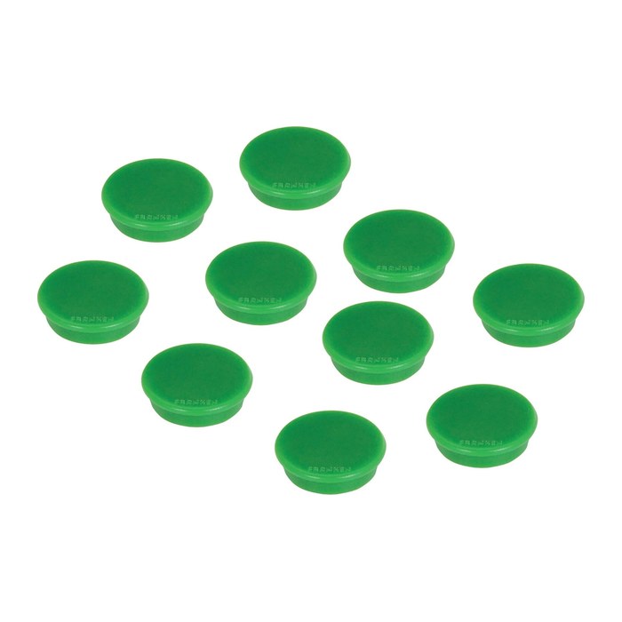 FRANKEN Haftmagnet Magnete grün, Kunststoff Ø 1,27 cm, 10 St.