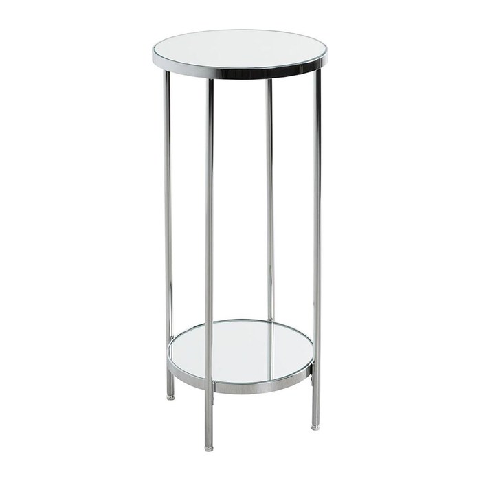 HAKU Möbel Beistelltisch rund Glas chrom 28,0 x 28,0 x 66,0 cm, 1 St.