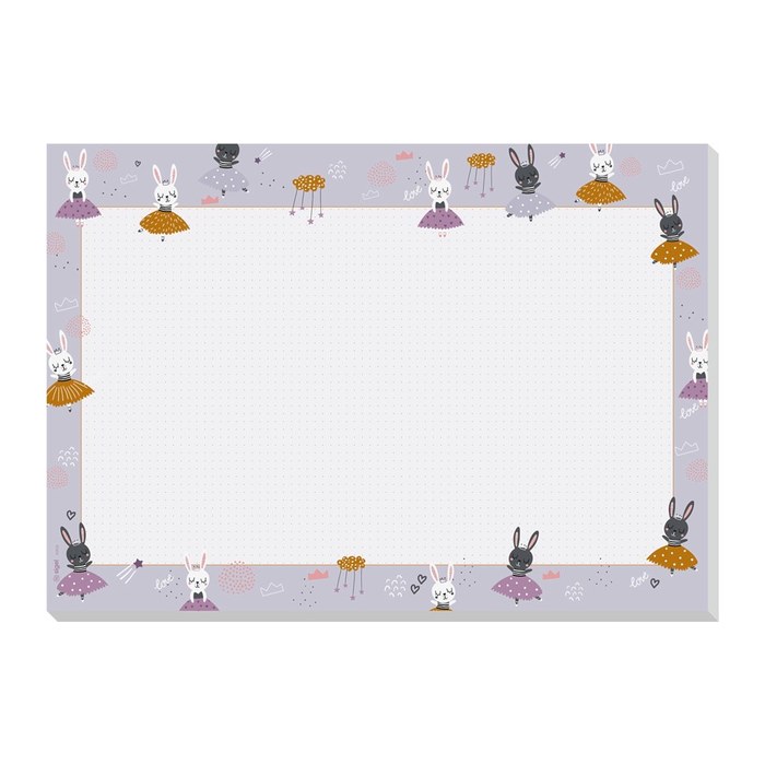 SIGEL Schreibtischunterlage Bunny Ballerinas flieder Papier 42,0 x 29,7 cm, 30,0 Blatt