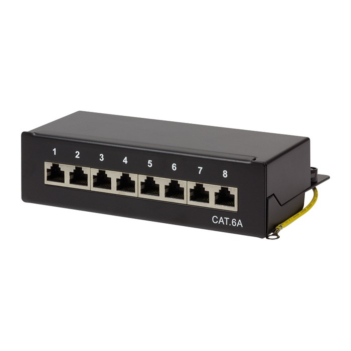 Logilink Patchpanel Cat.6A Tisch/Wand 8-port, Schwarz