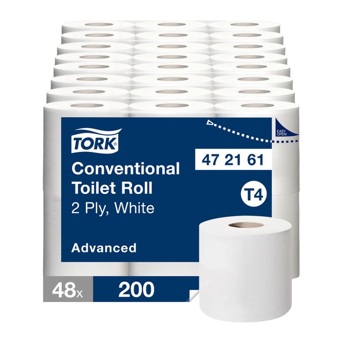 TORK Toilettenpapier T4 Advanced 2-lagig Recyclingpapier, 48 Rollen