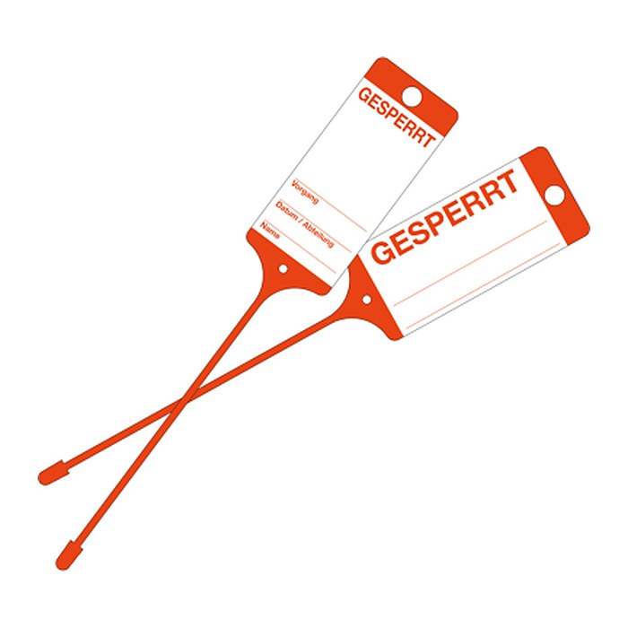 EICHNER Hängeetiketten Gesperrt rot 21,5 x 5,8 cm gelocht, 200 St.