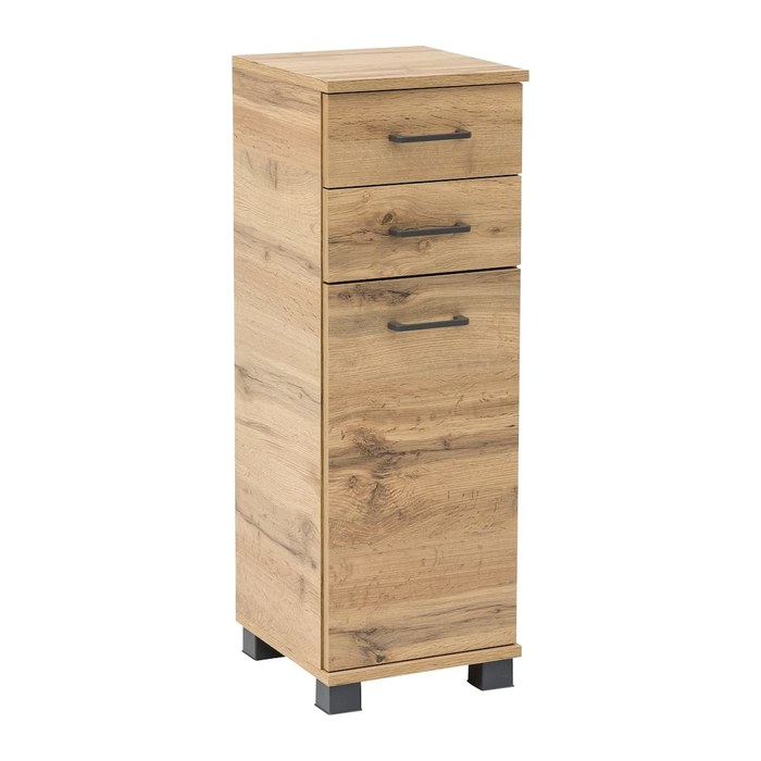 MÖBELPARTNER Badschrank Nora 144933 eiche landhaus 30,3 x 32,6 x 88,6 cm