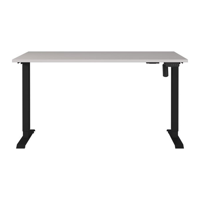GERMANIA Boras höhenverstellbarer Schreibtisch kaschmir rechteckig, T-Fuß-Gestell schwarz 140,0 x 80,0 cm