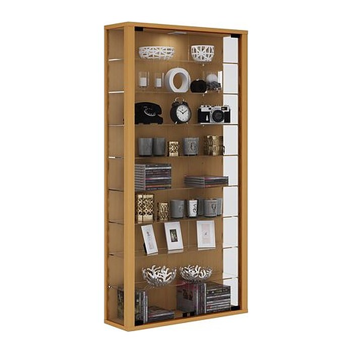VCM my home Vitrosa Maxi Vitrine buche 8 Fachböden