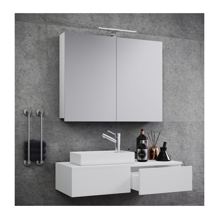 VCM my bath Badmöbel-Set 3-teilig Gudas 914835 weiß 85,0 x 35,0 x 14,0 cm