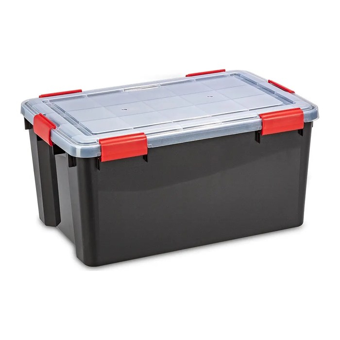 IRIS Ohyama AT-L BkR/C/D.Red Aufbewahrungsbox 50,0 l schwarz, transparent, rot 29,0 x 59,0 x 39,0 cm, 1 St.