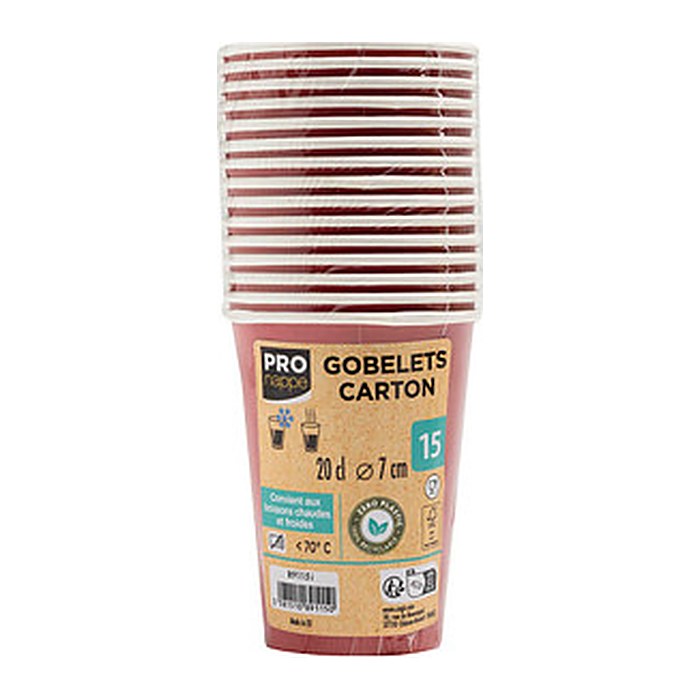 PROnappe Einweg-Kaffeebecher rot 200,0 ml, 15 St.