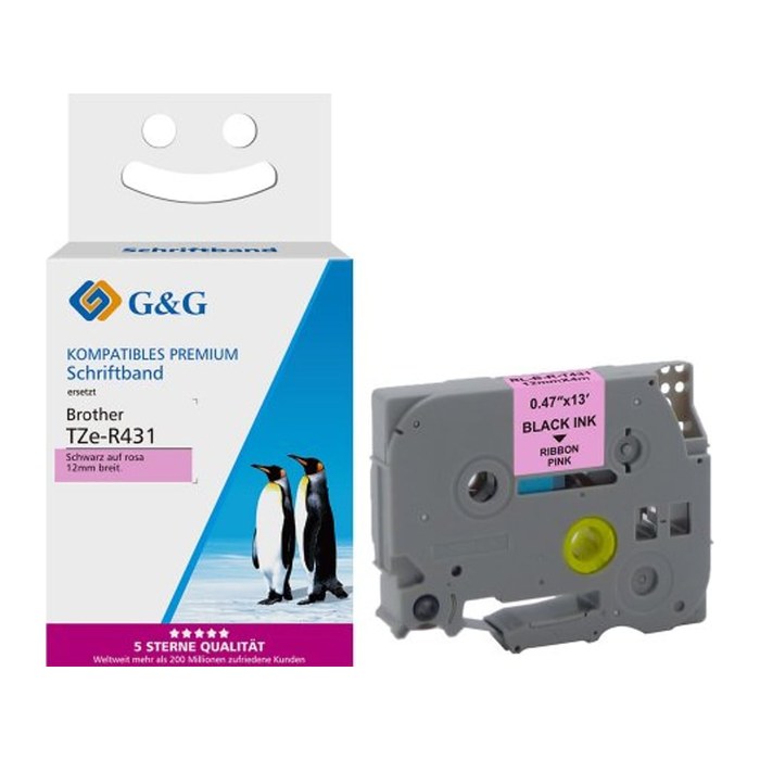 G&G Seiden Schriftband kompatibel mit Brother TZe-R431