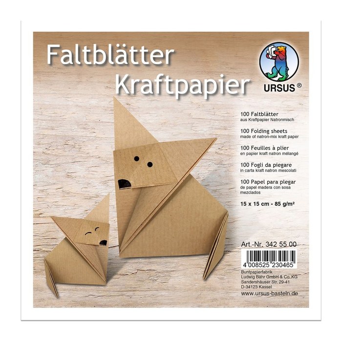 URSUS® Faltblätter Kraftpapier braun 100 St.