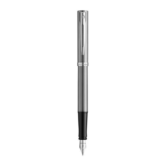WATERMAN Füllfederhalter IMPRESSION Stainless SteelCT F Blau Geschenkbox