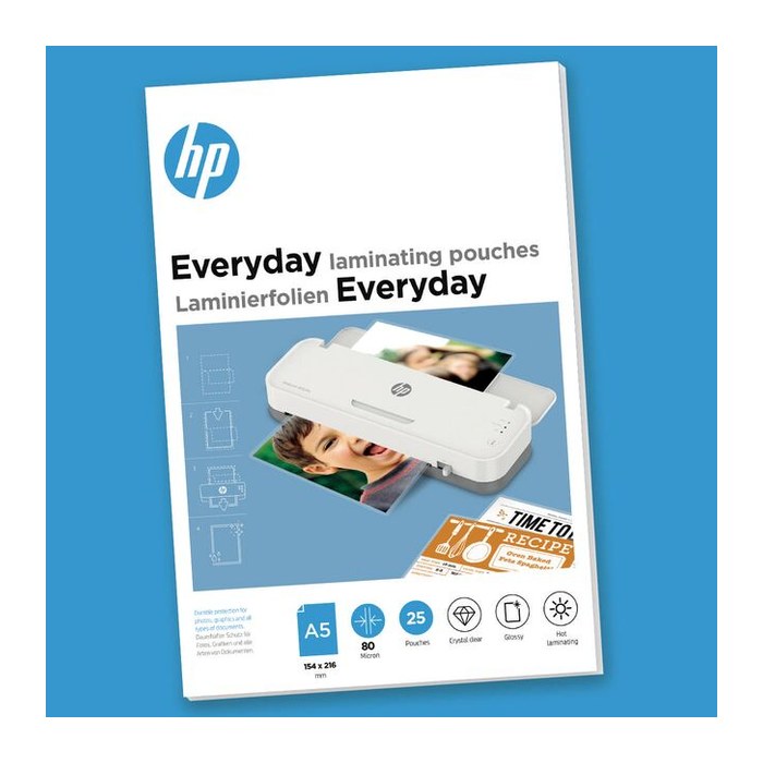 HP Laminierfolien Everyday glänzend für A5 80 micron, 25 St.