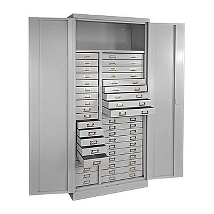 ADB Schubladenschrank lichtgrau 80,0 x 41,0 x 179,0 cm, 1 St.