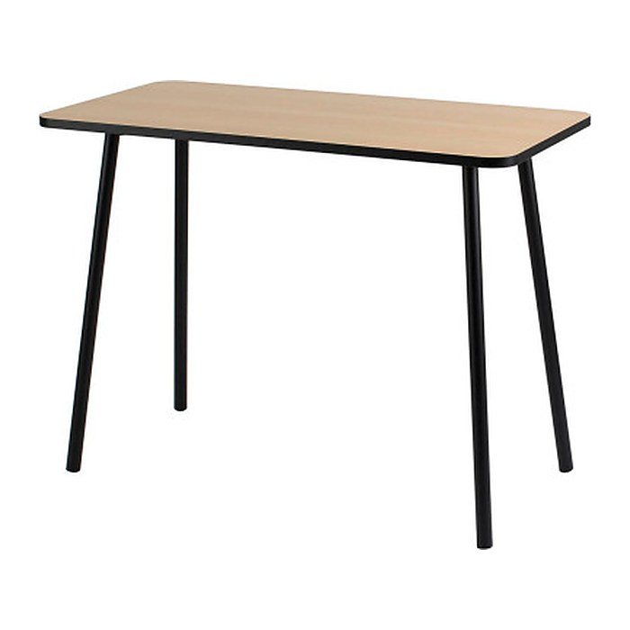 PAPERFLOW easyHome HOPM Schreibtisch buche rechteckig, 4-Fuß-Gestell schwarz 100,0 x 50,0 cm